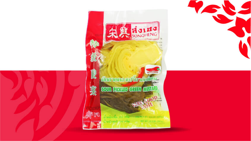 Sour Pickled Green Mustard with Chili 350 g (Traditional)