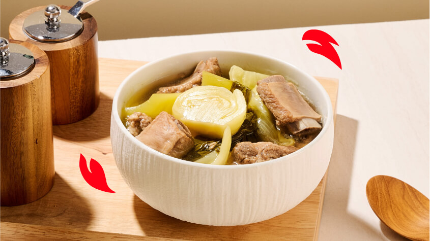 Pork Rib Soup with Pickled Mustard Greens