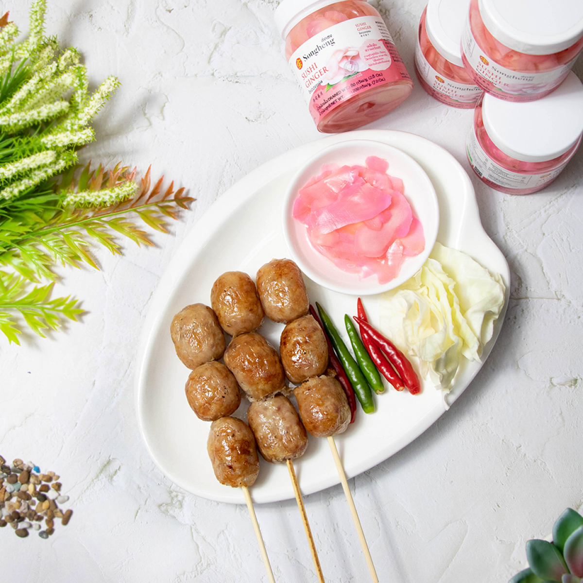 ผักกาดดองเผ็ดหวาน (Sweet Pickled Mustard with Chili)